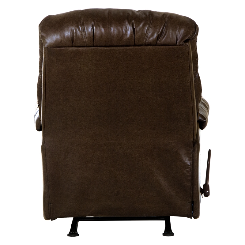 Bowery Hill Rocker Recliner in Chocolate Brown Polyester Fabric