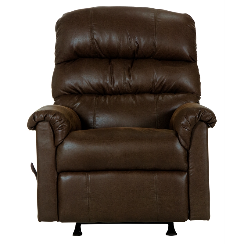 Bowery Hill Rocker Recliner in Chocolate Brown Polyester Fabric