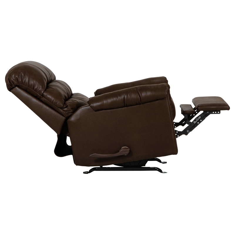Bowery Hill Rocker Recliner in Chocolate Brown Polyester Fabric