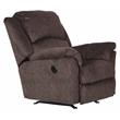 Bowery Hill Power Rocker Recliner in Chocolate Brown Polyester Fabric