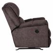 Bowery Hill Power Rocker Recliner in Chocolate Brown Polyester Fabric