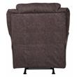 Bowery Hill Power Rocker Recliner in Chocolate Brown Polyester Fabric