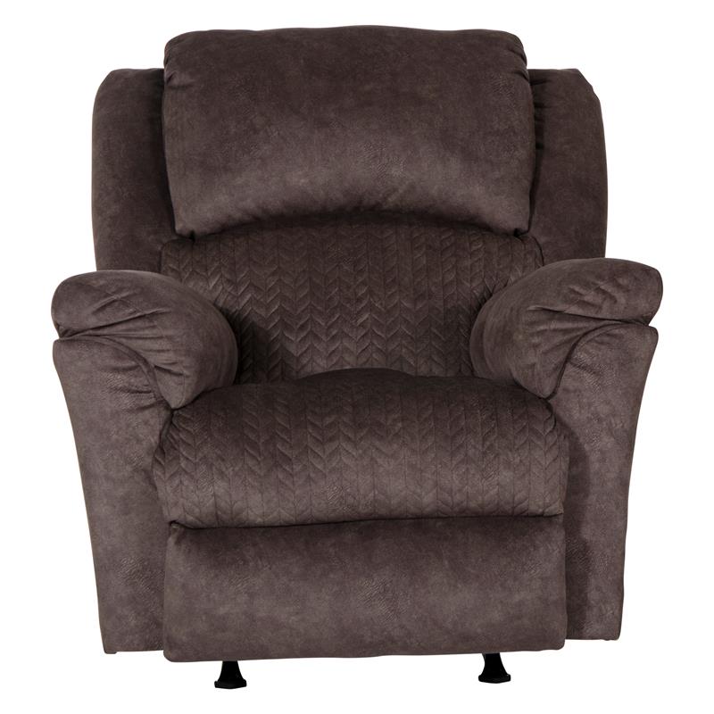 Bowery Hill Power Rocker Recliner in Chocolate Brown Polyester Fabric