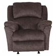 Bowery Hill Power Rocker Recliner in Chocolate Brown Polyester Fabric