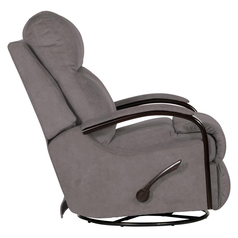 Bowery Hill Swivel Glider Recliner in Graphite Gray Polyester Fabric