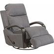 Bowery Hill Swivel Glider Recliner in Graphite Gray Polyester Fabric
