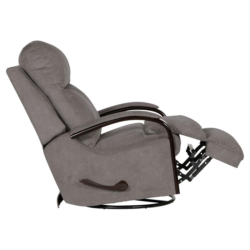 Bowery Hill Swivel Glider Recliner in Graphite Gray Polyester Fabric