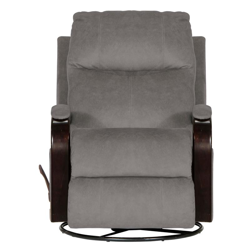 Bowery Hill Swivel Glider Recliner in Graphite Gray Polyester Fabric