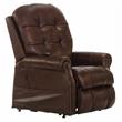 Bowery Hill Brown Leather Power Lift Lay Flat Recliner with Heat & Massage