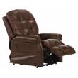 Bowery Hill Brown Leather Power Lift Lay Flat Recliner with Heat & Massage