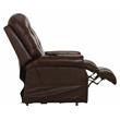 Bowery Hill Brown Leather Power Lift Lay Flat Recliner with Heat & Massage