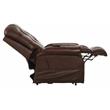 Bowery Hill Brown Leather Power Lift Lay Flat Recliner with Heat & Massage