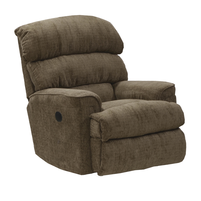 Bowery Hill Power Wall Hugger Recliner in Brown Polyester Fabric