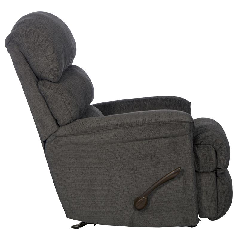 Bowery Hill Traditional Rocker Recliner in Gray Polyester Fabric