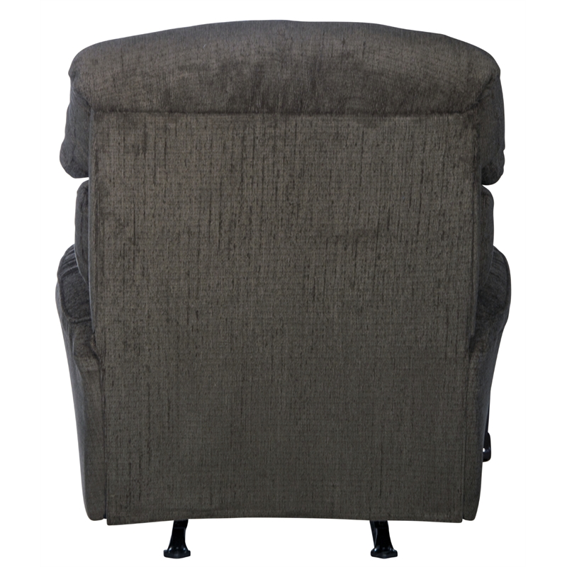 Bowery Hill Traditional Rocker Recliner in Gray Polyester Fabric