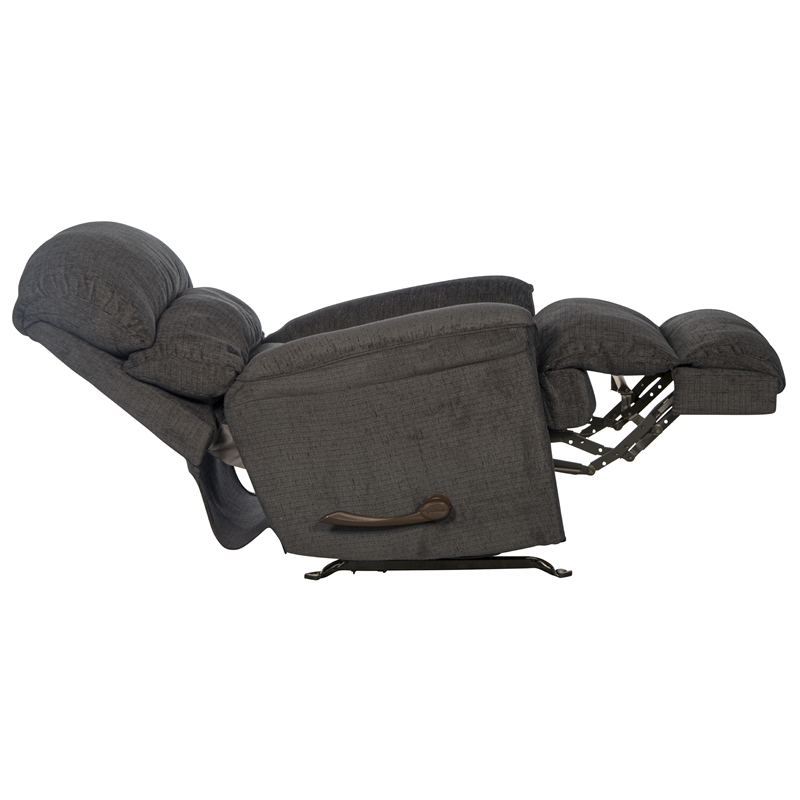 Bowery Hill Traditional Rocker Recliner in Gray Polyester Fabric