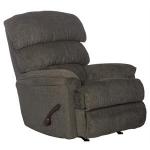 Bowery Hill Traditional Rocker Recliner in Gray Polyester Fabric