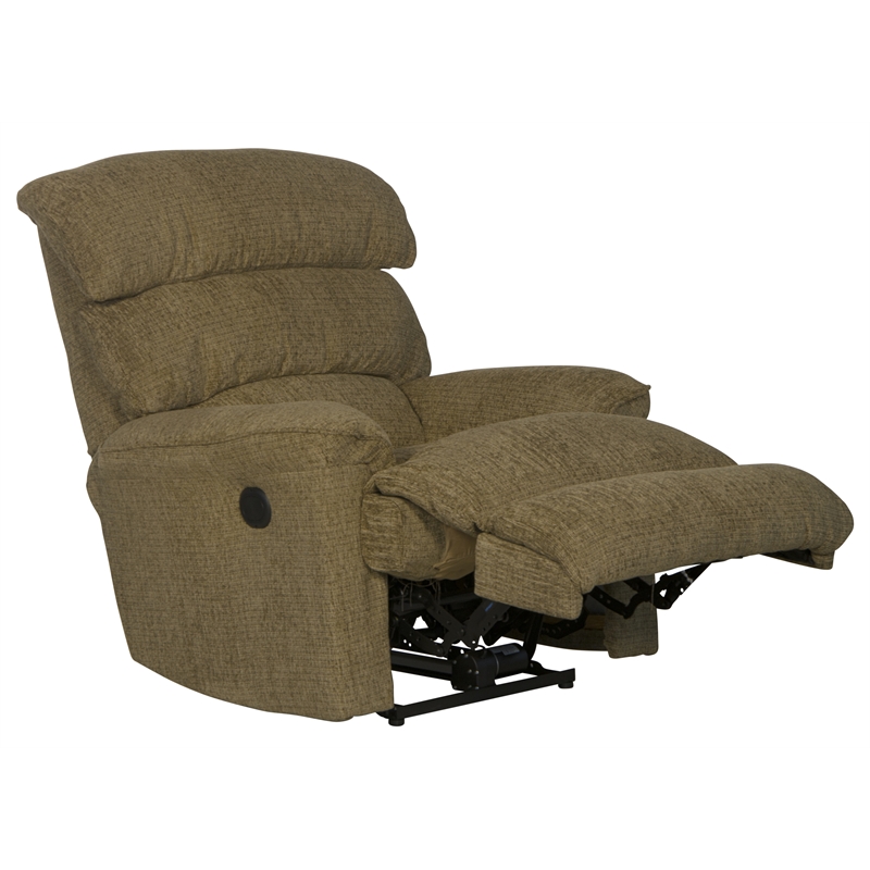 Bowery Hill Power Wall Hugger Recliner in Mocha Brown Polyester Fabric