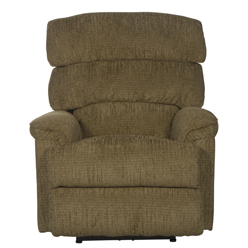 Bowery Hill Power Wall Hugger Recliner in Mocha Brown Polyester Fabric
