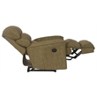 Bowery Hill Power Wall Hugger Recliner in Mocha Brown Polyester Fabric