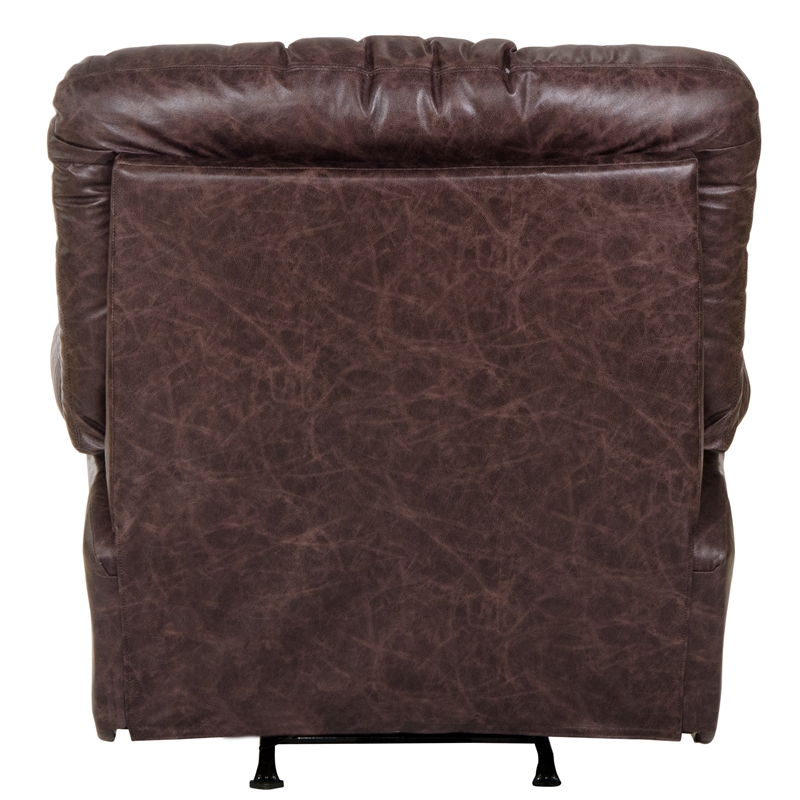 Bowery Hill Smooth Glider Recliner in Brown Polyester Fabric