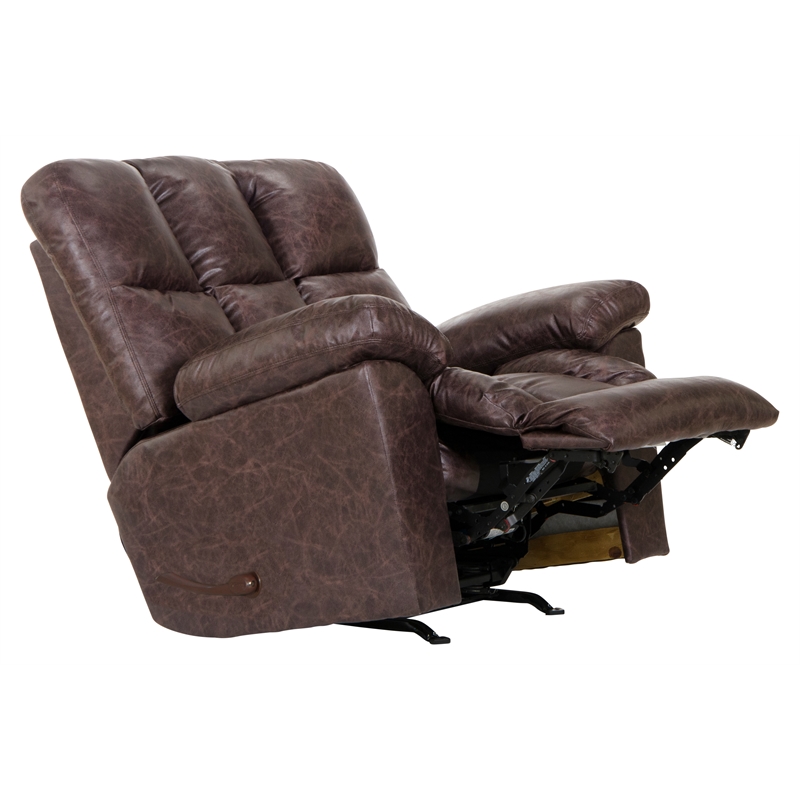 Bowery Hill Smooth Glider Recliner in Brown Polyester Fabric