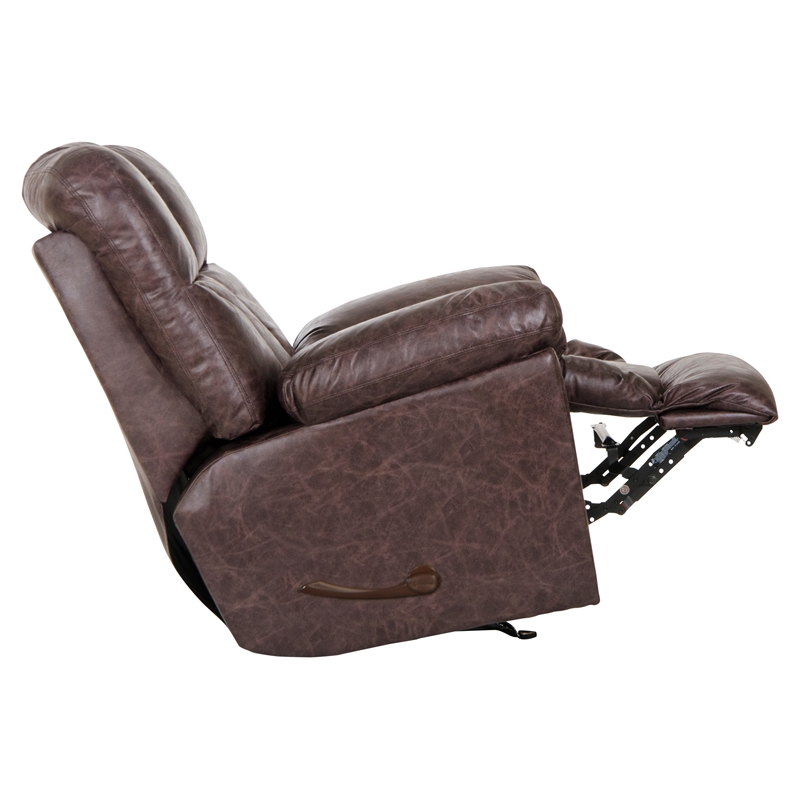 Bowery Hill Smooth Glider Recliner in Brown Polyester Fabric