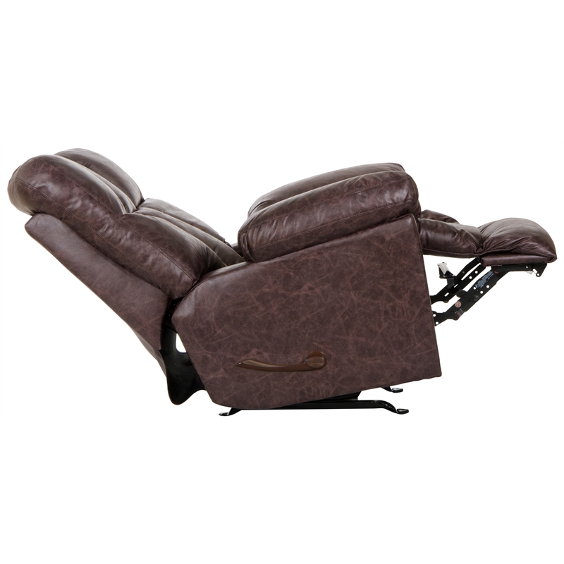 Bowery Hill Smooth Glider Recliner in Brown Polyester Fabric