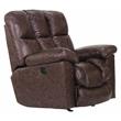 Bowery Hill Power Rocker Recliner in Brown Polyester Leather Look Fabric