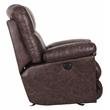 Bowery Hill Power Rocker Recliner in Brown Polyester Leather Look Fabric