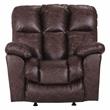 Bowery Hill Power Rocker Recliner in Brown Polyester Leather Look Fabric