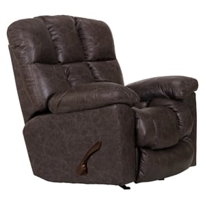 Bowery Hill Full Chaise Glider Recliner in Gray Polyester Fabric