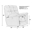 Bowery Hill Full Chaise Glider Recliner in Gray Polyester Fabric