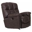 Bowery Hill Full Chaise Power Rocker Recliner in Gray Polyester Fabric