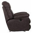 Bowery Hill Full Chaise Power Rocker Recliner in Gray Polyester Fabric