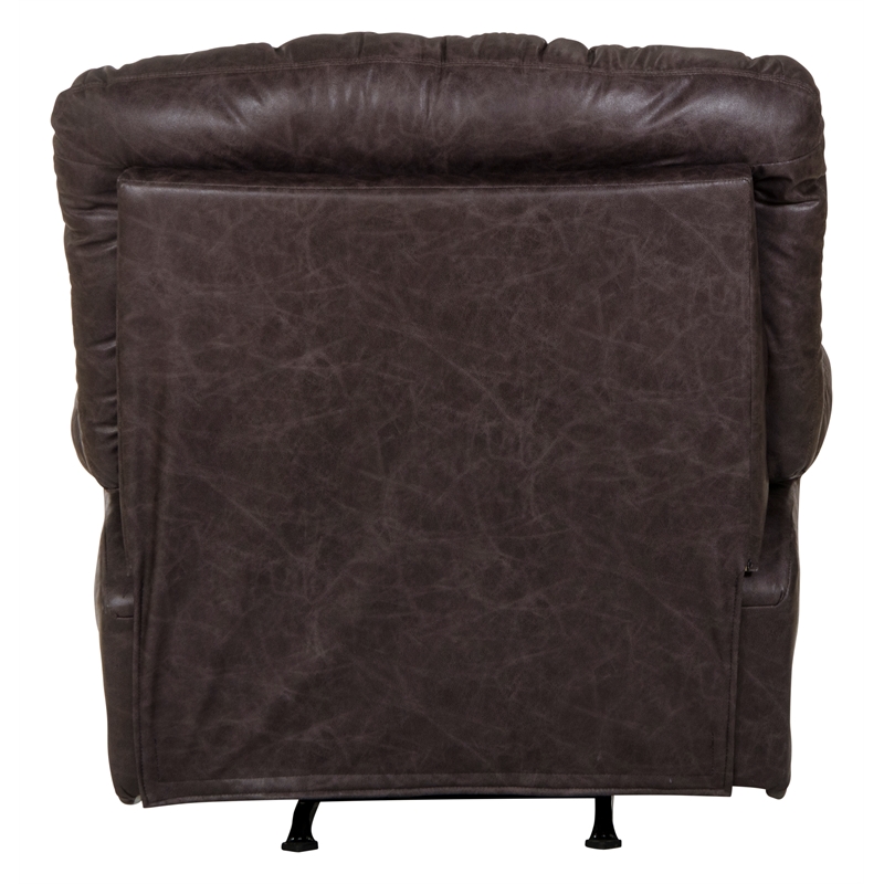 Bowery Hill Full Chaise Power Rocker Recliner in Gray Polyester Fabric