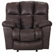 Bowery Hill Full Chaise Power Rocker Recliner in Gray Polyester Fabric