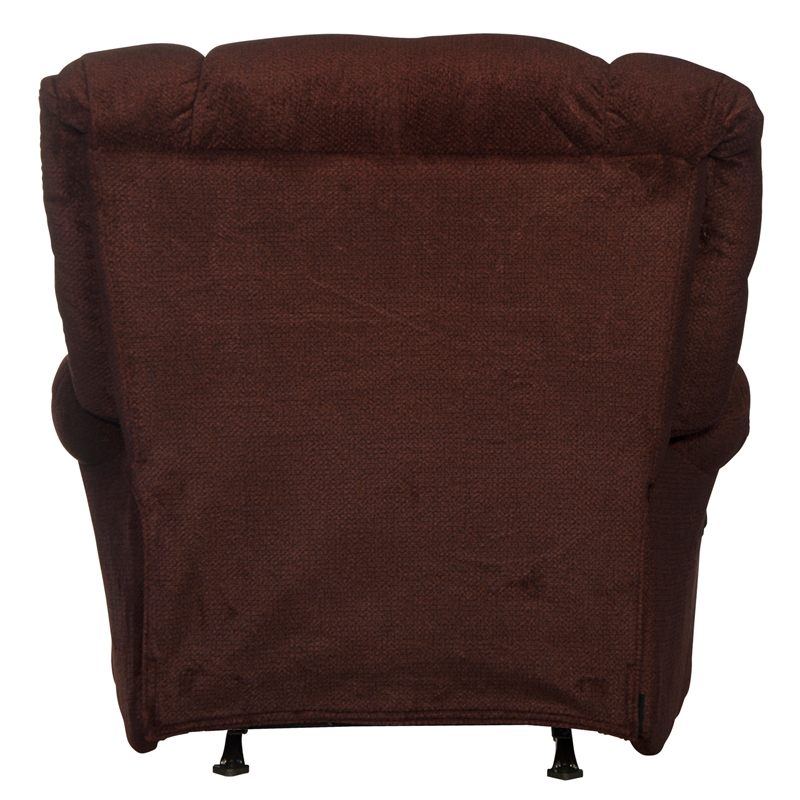 Bowery Hill Chaise Rocker Recliner in Cranberry Red Polyester Fabric