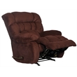 Bowery Hill Chaise Rocker Recliner in Cranberry Red Polyester Fabric