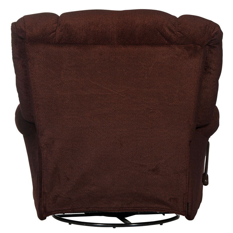 Bowery Hill Chaise Swivel Glider Recliner in Cranberry Red Polyester Fabric