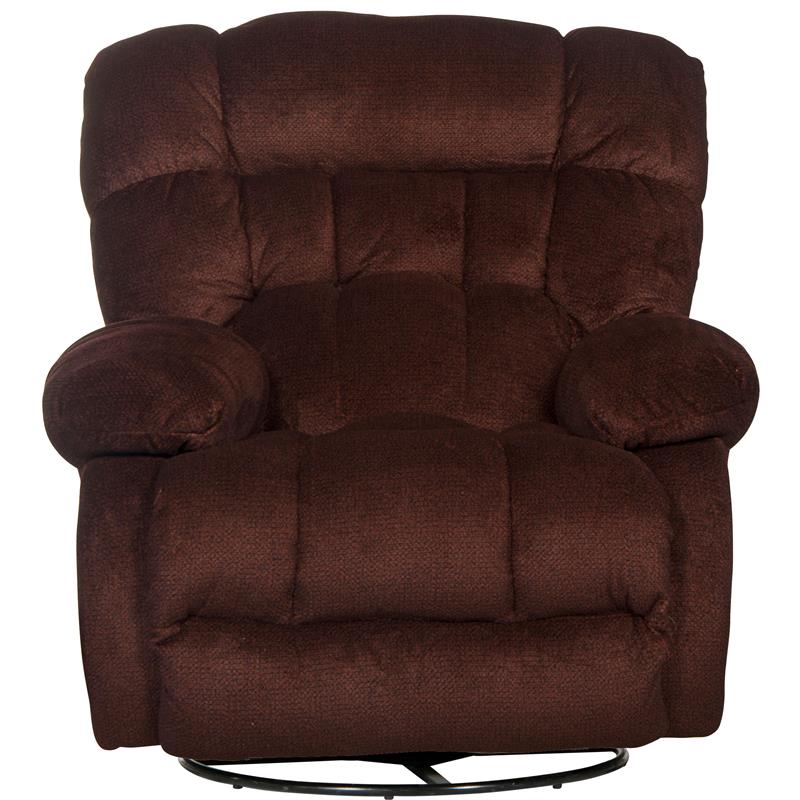 Bowery Hill Chaise Swivel Glider Recliner in Cranberry Red Polyester Fabric