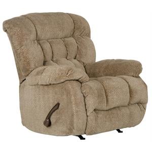 Bowery Hill Chaise Rocker Recliner in Chateau Brown Polyester Fabric