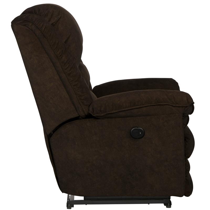Bowery Hill Power Lay Flat Recliner in Chocolate Brown Polyester Fabric