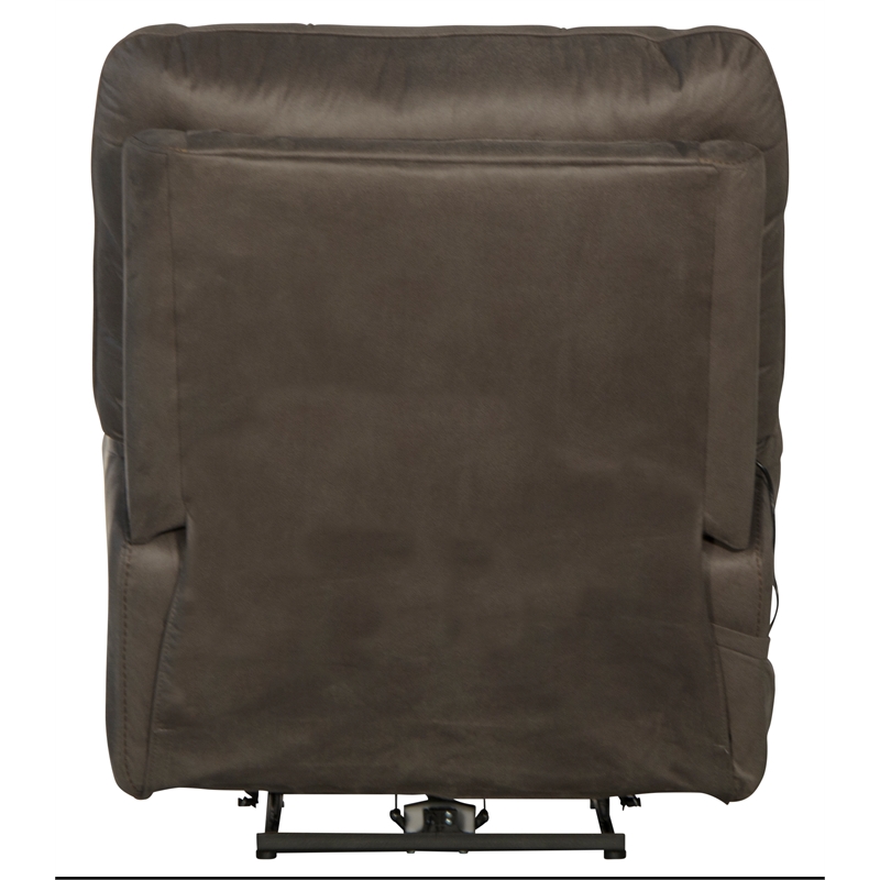 Bowery Hill Power Lay Flat Rec with Heat & Massage in Gray Polyester Fabric