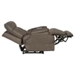 Bowery Hill Power Lay Flat Rec with Heat & Massage in Gray Polyester Fabric