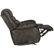 Bowery Hill Traditional Chaise Rocker Recliner in Gray Polyester Fabric
