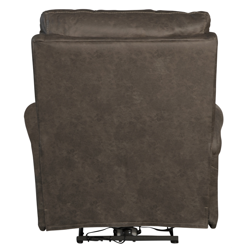 Bowery Hill Power Wall Hugger Recliner in Gray Polyester Fabric
