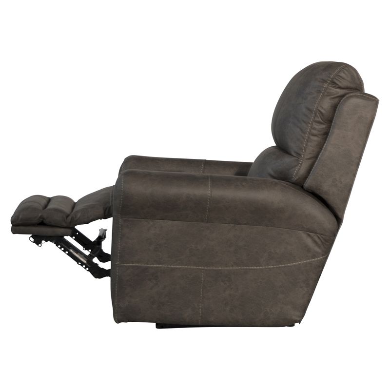 Bowery Hill Power Wall Hugger Recliner in Gray Polyester Fabric