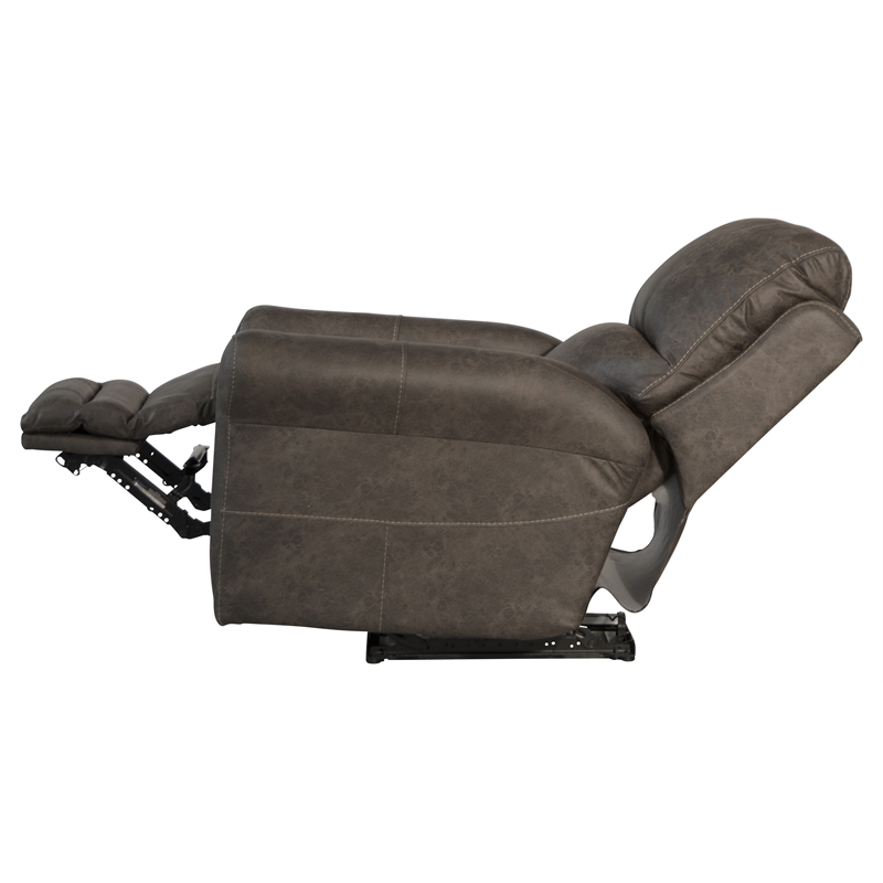 Bowery Hill Power Wall Hugger Recliner in Gray Polyester Fabric