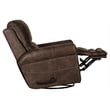 Bowery Hill Swivel Glider Recliner in Brown Polyester Fabric